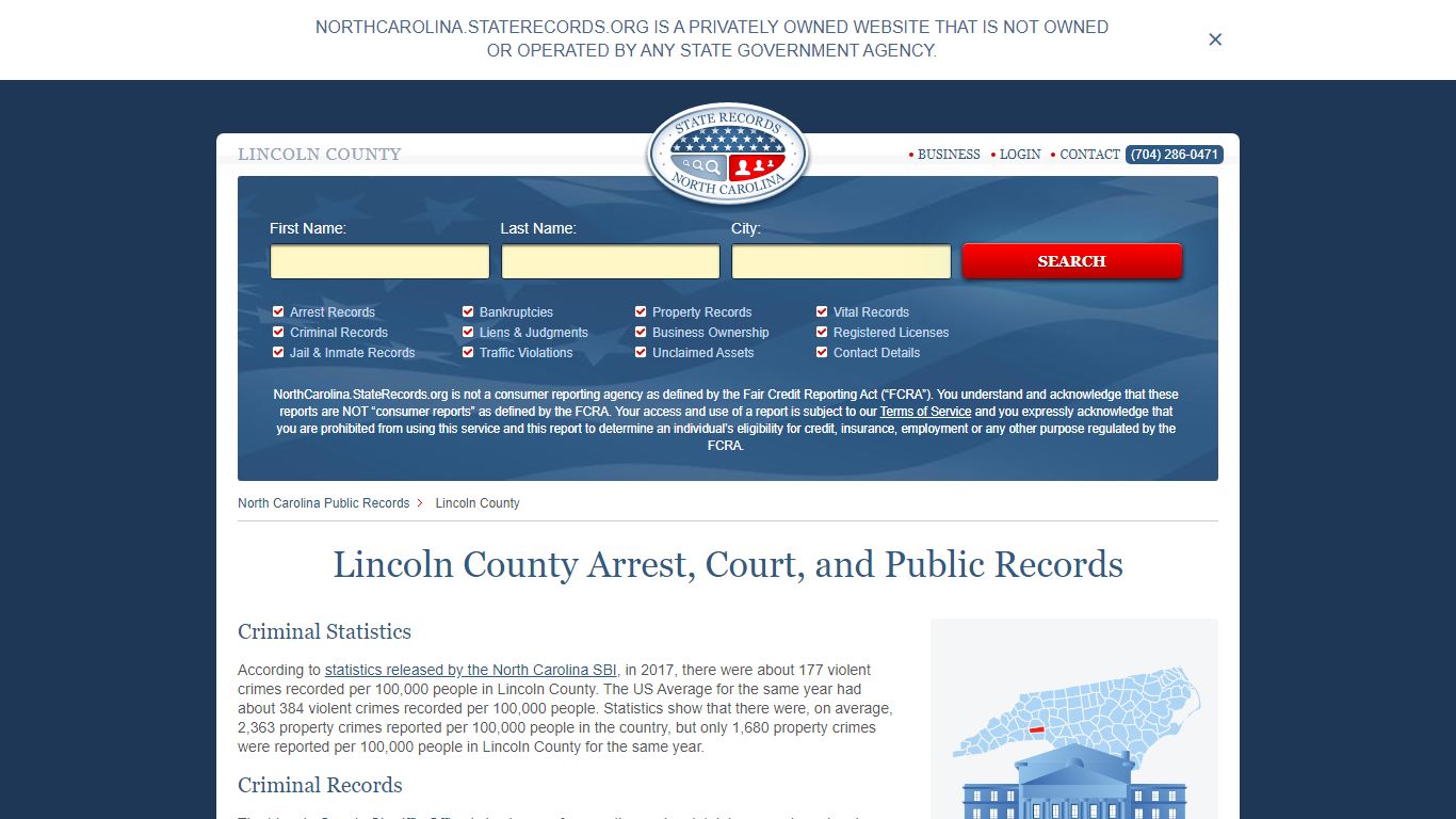 Lincoln County Arrest, Court, and Public Records