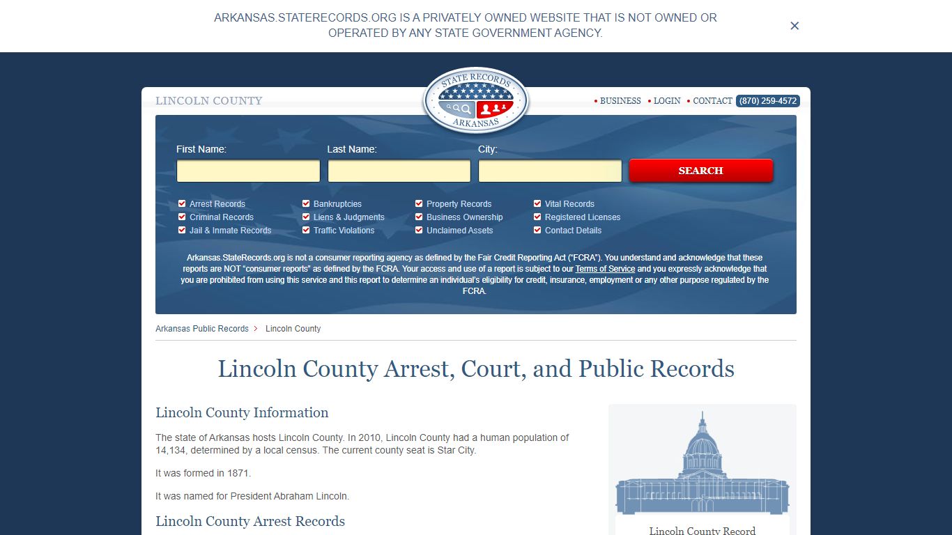 Lincoln County Arrest, Court, and Public Records