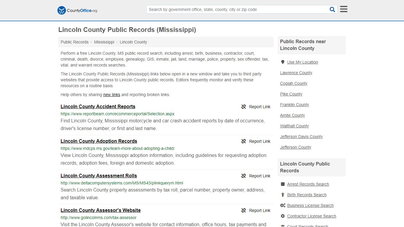 Public Records - Lincoln County, MS (Business, Criminal ...